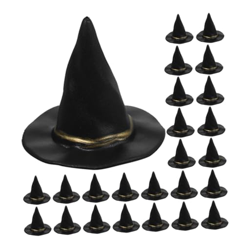 FUNNETOYU 72 Stück Teiliges Miniatur Hexenhut aus Stabilem Kunststoff Halloween Bastelbedarf für DIY Dekorationen Schwarze Hexenhüte für Puppenhäuser Partyzubehör für Gruselige Halloween von FUNNETOYU