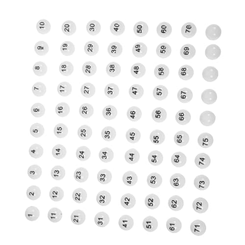 FUNNETOYU 75 Stück Spielbälle Nummerierte Kunststoffbälle für Partyaktivitäten Tombola und Verlosungen Wiederverwendbare Durchsichtige Balls mit Guter Verarbeitung von FUNNETOYU