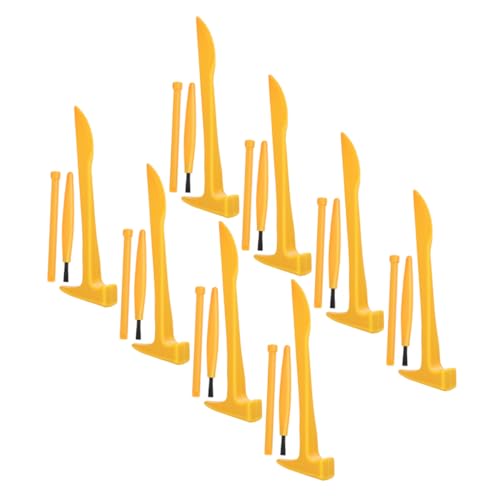 FUNNETOYU 8 Sätze Archäologische Ausgrabungswerkzeuge Dinosaurier-wissenschaftsspiel Graben Werkzeuge Kleine Grabbürste Graben Grabbausätze Grabhammer PVC Orange von FUNNETOYU