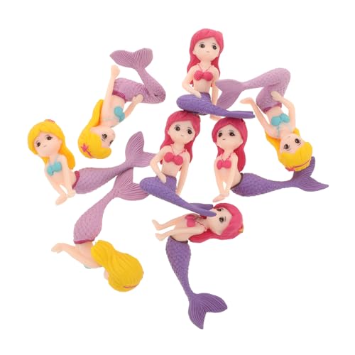 FUNNETOYU 8 Stück Meerjungfrauenpuppe Mini Meerjungfrauenfiguren Kleine Meerjungfrauenfiguren Meerjungfrauen Ornament Miniatur Meerjungfrauenfiguren Meerjungfrauen Kuchenaufsatz von FUNNETOYU