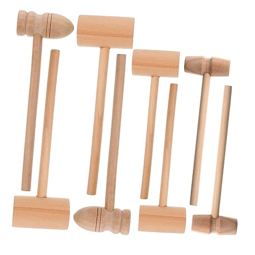 FUNNETOYU 8 Stück Mini-Holzhammer -Hammer Werkzeug Bank Maschine Kind Ostern Holzhammer fleischhammer spielzeuge Fleisch Loser Hammer Haushammer Rindersteak Hammer von FUNNETOYU
