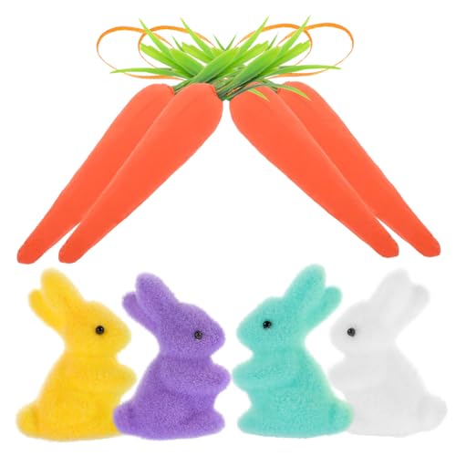 FUNNETOYU 8 Stück Osterhase Ostern zu Ostern ostegeschenke osterleckereien Easter für Ohren Plüsch Party Urlaubsornamente kleines Kaninchenhandwerk Osterdeko Schaum von FUNNETOYU