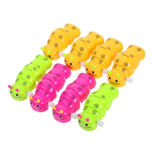 FUNNETOYU 8 Stück Teiliges Aufzieh Raupen aus Hochwertigem Kraftsparend Lustiges Bewegungsspielzeug für Kleinkinder Bunte Farben Pädagogisches Lauflernspielzeug Zufällige Zufällige Farbe von FUNNETOYU