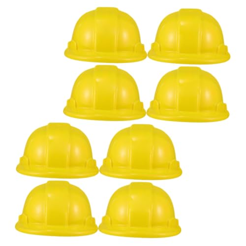 FUNNETOYU 8 Stück Teiliges Bauarbeiter Hüte aus Robustem Kunststoff Leichte Gelbe Bauhelme für Baustellen Kostüm Party für Jungen und Mädchen Rollenspiele von FUNNETOYU