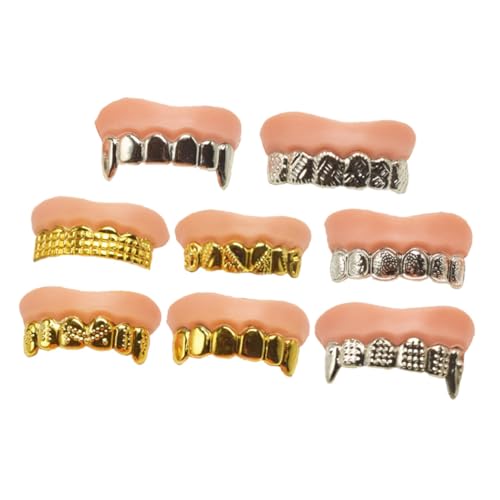 FUNNETOYU 8 Stück Teiliges Halloween Fake Teeth Realistisch Glänzende Leichte Einfach Anzubringende Kostümzähne für Party Karneval Rollenspiele als Vampir und Zombie Requisiten FUNNETOYU 8 Stück Teiliges Halloween Fake Teeth Realistisch Glänzende Leichte Einfach Anzubringende Kostümzähne für Party Karneval Rollenspiele als Vampir und Zombie Requisiten von FUNNETOYU