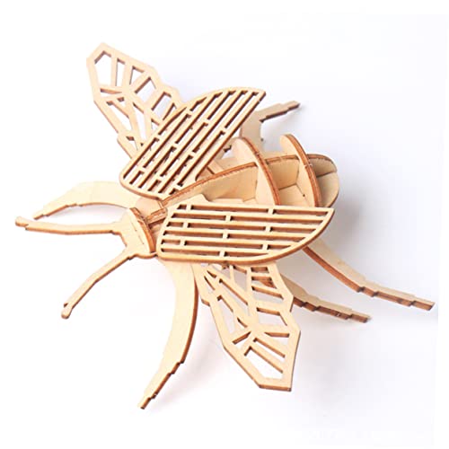 FUNNETOYU 8 Stück Teiliges Holzpuzzle Insektenmodell zum Zusammenbauen und Bemalen Pädagogisches DIY Lernspielzeug für Naturgetreue Tierfiguren Fördert Kreativität und Eltern Junge Mädchen von FUNNETOYU