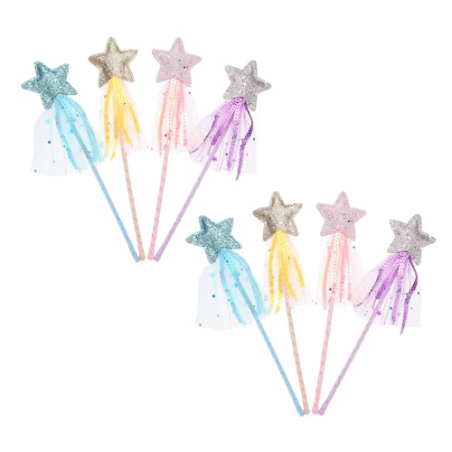 FUNNETOYU 8 Stück Teiliges Magische Feenstäbe für Solide und Sichere Stäbe in Blau Gold für Halloween Kostüme Kreative Bastel Spielaccessoires für Mädchen von FUNNETOYU
