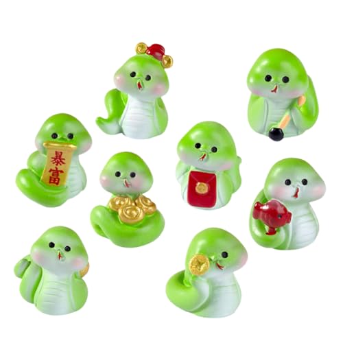 FUNNETOYU 8 Stück Teiliges Mini Schlangen Ornament aus Harz Realistische Tierfiguren für Garten und Tischdekoration Charmante DIY Deko für Verschiedene Anlässe Glücksschlangendekor für von FUNNETOYU