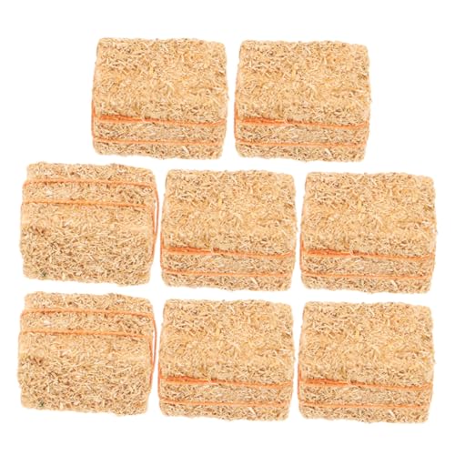 FUNNETOYU 8 Stück Teiliges Mini Strohballen Puppenhaus Dekoration aus Stroh für Bauernhof Szene Leicht Realistisch Geeignet für Puppenstube Herbst und Gartendekor von FUNNETOYU