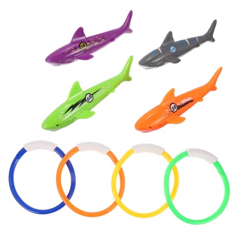 FUNNETOYU 8 Stück Teiliges Tauchringe Wasserspielzeug aus Sichere Unterwasser Spielringe und Meeresform für Schwimmtraining Langlebig Glatt für Poolspaß im Sommer von FUNNETOYU