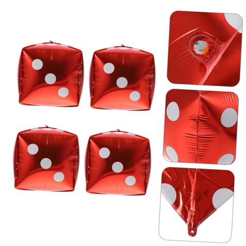 FUNNETOYU 8 Stück Teiliges Würfel Rot Blau Selbstsiegelnd Kreative Poker Party Dekoration Vielseitig für Wand Tisch Baum für und Spieleabend von FUNNETOYU