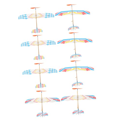 FUNNETOYU 8Stücke Gummibandflugzeug Outdoor Segelflugzeug Für Farbige Gummiband Modelle Im Freien Kleines Gleitflugzeug Für Spaß von FUNNETOYU