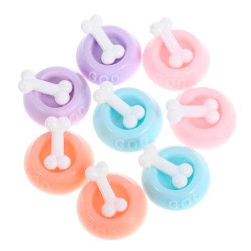 FUNNETOYU 8pcs Miniatur Hundeschale Hund Futter Schüssel Mini Hundehörszubehör Winzige Dollhouse Hundplatte Schale Dollhouse Food Toy von FUNNETOYU