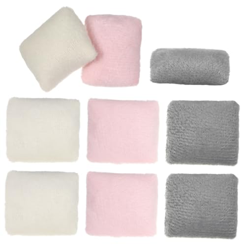 FUNNETOYU 9 Stück Teiliges Miniatur Kissen für Puppenhäuser Weiche Plüsch Kissen in Rosa Beige und Dekorative Miniaturmöbel für Schlafzimmer und Wohnzimmer Szenen Vielseitige Deko und Foto von FUNNETOYU