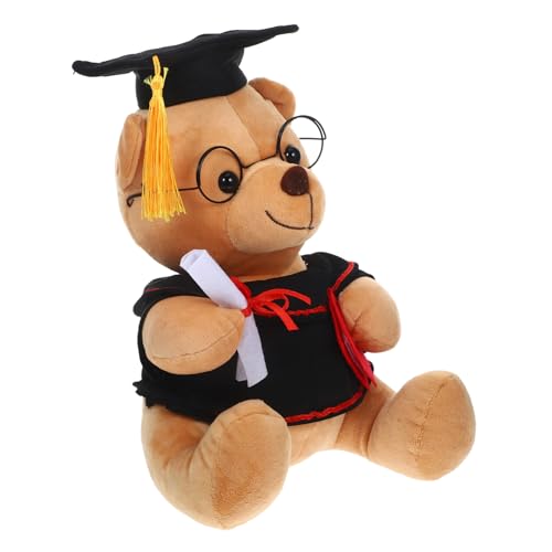 FUNNETOYU Abschluss-Gedenkpuppe Studenten Student Schulabschlussgeschenk Student kuschelige Abschluss Stofftiere Cartoon-Bär Abschlussparty Plüsch von FUNNETOYU