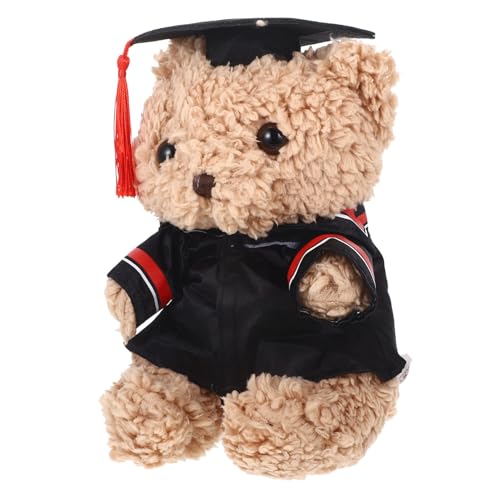 FUNNETOYU Abschlussbär Abschlussbären Puppen Cartoon Bär Dekorativer Abschluss Plüschbär Kuschelbär Deko Accessoires Kuschelbären Accessoires Plüschtier Rot Pp Baumwolle von FUNNETOYU
