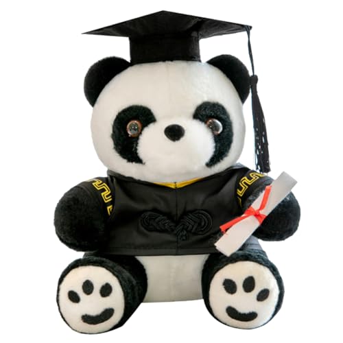 FUNNETOYU Abschlussgeschenk Zarter Ausgestopfter Bär Bärengeschenkpuppe Abschluss Bär Abschlussbär- Dekorativer Graduierungs-plüschbär Plüschbär Black Pp Baumwolle von FUNNETOYU