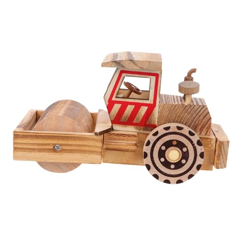 FUNNETOYU Antikes Kunsthandwerk aus Holz holzspielzeug Holzroller-LKW-Verzierung Desktop-Rollwagen-Modell-Ornament Rollwagen Model Craft Holz-Rollwagen-Ornament Rollwagen- hölzern von FUNNETOYU