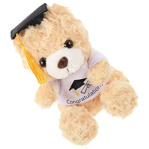 FUNNETOYU Arzt Mütze Graduierung Bär Kinderspielzeug Abschluss-Cartoon-bär Bequeme Bärenpuppe Studentenabschlussgeschenk Entzückende Bärenpuppe Abschlusspuppe Light Brown Pp Baumwolle von FUNNETOYU