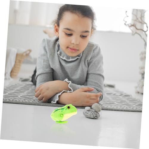 FUNNETOYU Aufziehspielzeug Sprungfrosch aus Weichem Plüsch und Kunststoff Wind Up für Fördert Koordination und Bewegung Buntes Cartoon Design von FUNNETOYU