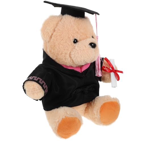 FUNNETOYU Ausgestopfter Doktorbär Zum Schulabschluss Ausgestopfter Süßer Bär Abschlusshut Bärenspielzeug Bequeme Bärenpuppe Abschluss Kuscheltiere Bär Ausgestopfter Bär von FUNNETOYU