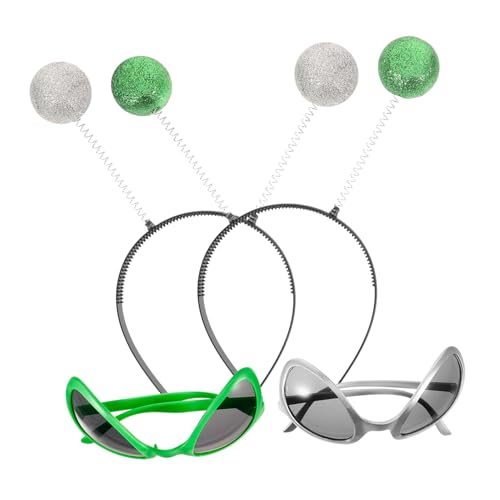 FUNNETOYU Außerirdische Stirnband Brille Teilig Kostüm Zubehör Silber Grün Lustige Brille für Party Cosplay Verkleidung FUNNETOYU Außerirdische Stirnband Brille Teilig Kostüm Zubehör Silber Grün Lustige Brille für Party Cosplay Verkleidung von FUNNETOYU
