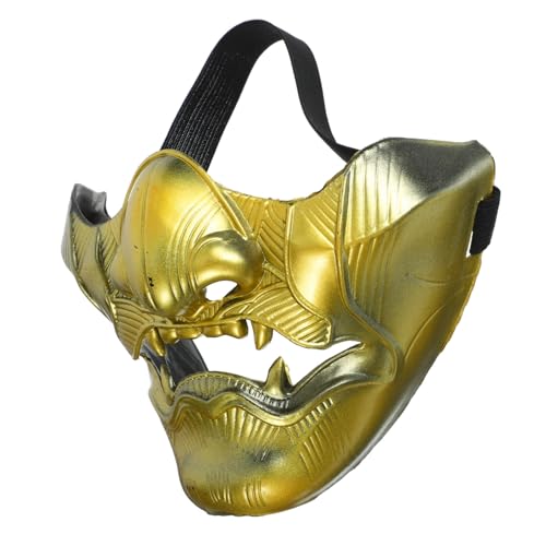 FUNNETOYU Authentische Japanische Hannya Halbgesichts Cosplay Maske aus Robustem Material Farbenfroh und Detailreich Unisex für Halloween Maskenbälle Partys und Theateraufführungen von FUNNETOYU
