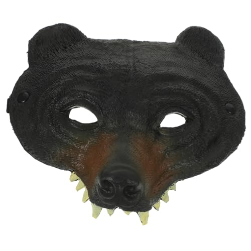 FUNNETOYU Bärenmasken Für Erwachsene Tragen Bärenmaske Für Erwachsene Masken-cosplay Schädelmaske Tierische Maske Frauenmaske Realistische Maske Tiermasken Ziegenmaske Mops-maske Black Pu von FUNNETOYU