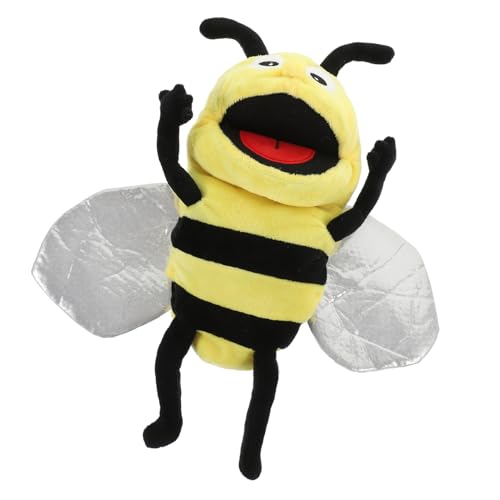 FUNNETOYU Biene Handpuppe Biene Stofftier Rollenspielspielzeug Weihnachten Plüschpuppe Tierpuppen Tierische Fingerpuppen dekoratives Handpuppenspielzeug süße Puppen PP Baumwolle von FUNNETOYU