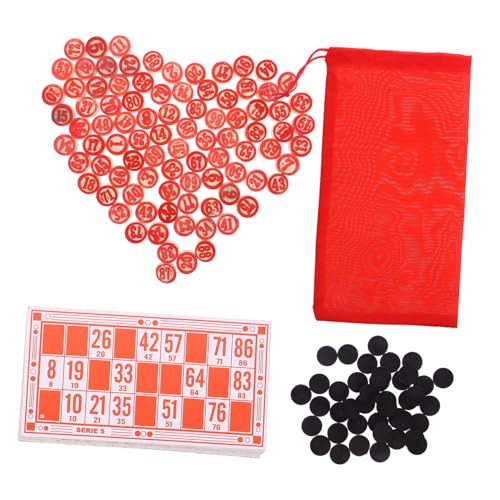 FUNNETOYU Bingo Spielset mit Zahlenkarten und Robusten Spielfiguren Langlebiges Partyzubehör für Familien und Fördert Logisches Denken und Konzentration Klassisches Gesellschaftsspiel von FUNNETOYU