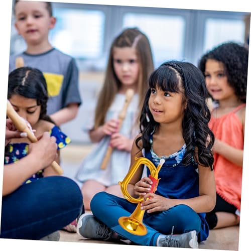 FUNNETOYU Bugle für Musikinstrument Trompete mit Goldenem Design für Aufführungen und Musikübungen Lernspielzeug für Junge Mädchen und Partys FUNNETOYU Bugle für Musikinstrument Trompete mit Goldenem Design für Aufführungen und Musikübungen Lernspielzeug für Junge Mädchen und Partys von FUNNETOYU
