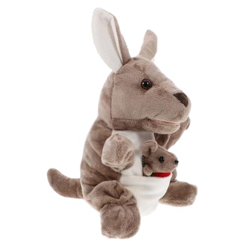 FUNNETOYU Cartoon Tierpuppenspielzeug Känguru Weiches Tierspielzeug Kinderhandpuppe Handpuppe Für Tiere Handpuppe Interaktives Eltern Kind Plüschtier Handpuppen Pp Baumwolle Rot von FUNNETOYU
