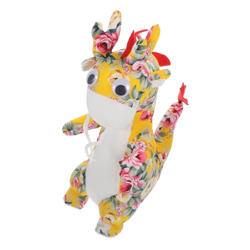 FUNNETOYU Chinesischer Neujahrs-Drachen Plüschfigur Niedliches Einzigartiges Stofftier mit Bunter Blütenoptik Dekoratives Glückssymbol für Frühlingsfest und Geschenk von FUNNETOYU