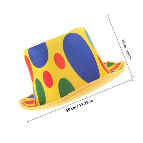 FUNNETOYU Clownhut aus Atmungsaktivem Vliesstoff Langlebig Leichter Karnevalszylinder für Kostümparty Bühnenauftritt und Fasching Unisex Bequem für Damen und Herren von FUNNETOYU