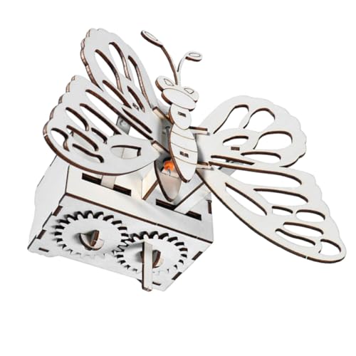 FUNNETOYU DIY Holz Schmetterlingsspielzeug Handkurbel Wissenschaft Experiment Bausatz Lernspielzeug Fördert Praktische Fähigkeiten und Kreativität aus Sicherem Holzmaterial von FUNNETOYU