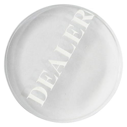FUNNETOYU Dealer-Poker Poker zubehör Pokerzubehör Poker Spielzubehör Poker-Taste transparenter Dealer-Button Münzfall Slot knöpfe transparenter Poker-Button Kleiner Dealer-Button Kristall von FUNNETOYU