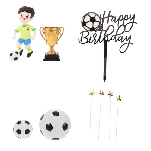 FUNNETOYU Deko mit Realistischen Fußballspieler Figuren Leichte Kunststoff Tortenaufsätze Detailreiche Party Deko für Jungen Geburtstage Sport und Fußballfeiern von FUNNETOYU