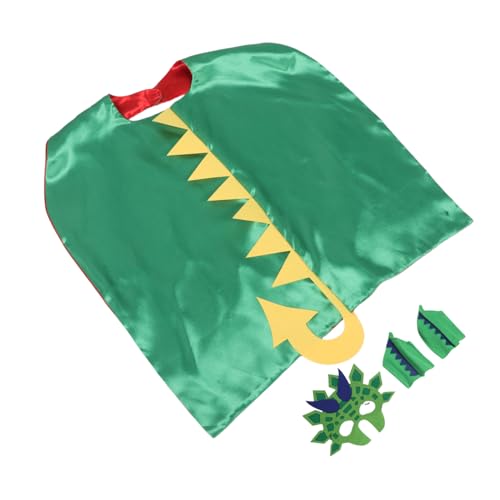 FUNNETOYU Dinosaurier Kostüm für Weicher Atmungsaktiver Umhang mit Dino Maske und Krallen Leicht Anzuziehen Vielseitig für Fasching Halloween Geburtstag Rollenspiel von FUNNETOYU