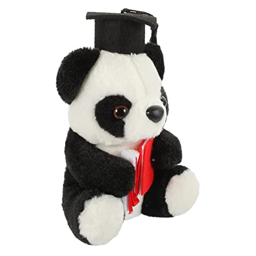 FUNNETOYU Doktorhut Panda Kuscheltiere Ornament Pandas Dekorationen Neuartige Panda Puppe Abschlusspuppe Abschlussgeschenk Panda Mit Doktorhut Lebensechtes Panda Panda von FUNNETOYU