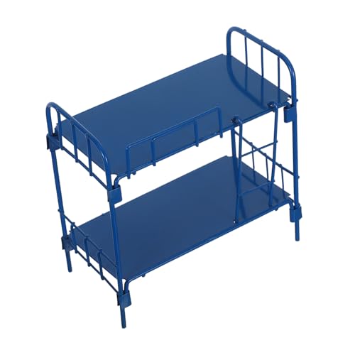 FUNNETOYU Doppelschicht Bett mit Leiter für Puppenmöbel im Kinderzimmer Blau für Kreatives Spiel und Dekoration von FUNNETOYU