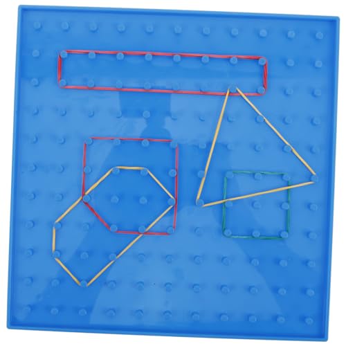 FUNNETOYU Doppelseitiges Geobrett Lernspielzeug für Grundschüler Kindgerechtes Pädagogisches Steckbrett aus Kunststoff Geometrisches Formenpuzzle mit Bunten Gummibändern Fördert von FUNNETOYU