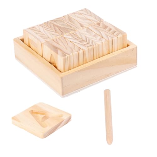 FUNNETOYU Doppelseitiges Holz Übungsbrett Alphabet Lernspielzeug Montessori Pädagogisch Vorschulkinder Buchstabenerkennung Konzentration von FUNNETOYU