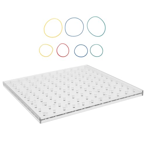 FUNNETOYU Doppelseitiges Nagelbrett Transparent mit Bunten Gummibändern Pädagogisches Form Lernspielzeug für Grundschule Vielseitiges Mathematisches Puzzleboard für Unterricht und Zuhause FUNNETOYU Doppelseitiges Nagelbrett Transparent mit Bunten Gummibändern Pädagogisches Form Lernspielzeug für Grundschule Vielseitiges Mathematisches Puzzleboard für Unterricht und Zuhause von FUNNETOYU