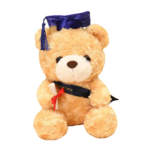 FUNNETOYU Dr. Bärenpuppe Mini Kuscheltiere Abschluss Stofftier Bär Plüschpuppe abschlussgeschenk pluschteddy Abschluss Plüschbär ausgestopfte Bären Plüsch PP Baumwolle Light Brown von FUNNETOYU