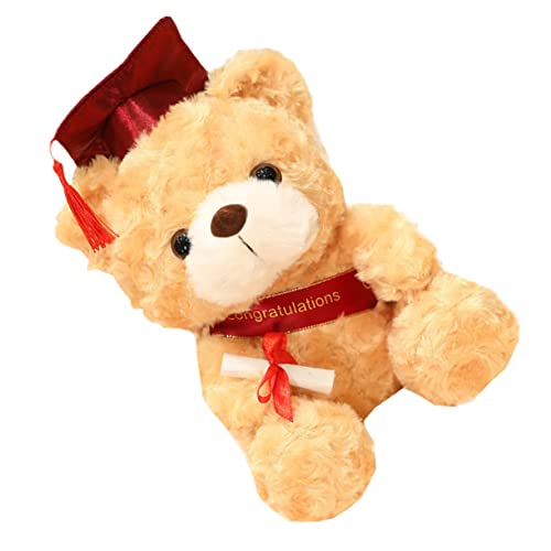 FUNNETOYU Dr. Bärenpuppe niedliche Cute Abschlussfeier car Decoration Toy Abschluss Bär süße Stofftiere abschluss ausgestopfter bär Kuscheltier Plüsch Light Brown von FUNNETOYU
