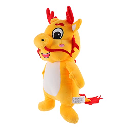 FUNNETOYU Drachen Plüschtier Chinesisches Neujahrsmaskottchen Drachenspielzeug Kuscheltier Drache Drachen-plüschtier Drachenplüschpuppe Drachenpuppe Yellow Pp Baumwolle von FUNNETOYU