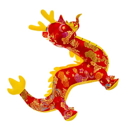 FUNNETOYU Lustiges Drachen Plüschtier Chinesisches Neujahrs-Maskottchen Rotes Satin- Süßes Für Glück Gesundheit Wohlstand Deko Für Festlichkeiten Und Besondere Anlässe von FUNNETOYU