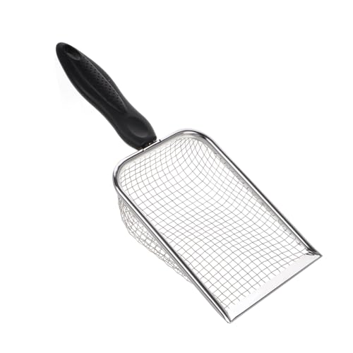 FUNNETOYU Edelstahl Strandschaufel mit Feinem Sieb Ergonomisch Leichter Sandfilter für Strand Vielseitig für Muschelsuche Garten und Haustierpflege Tragbar und Robust von FUNNETOYU