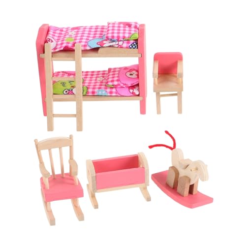 FUNNETOYU Elegantes Puppenhaus Möbelset mit Braunem Finish für Schlafzimmer Dekoration Gefertigt mit Edlem Design und Vintage Charme FUNNETOYU Elegantes Puppenhaus Möbelset mit Braunem Finish für Schlafzimmer Dekoration Gefertigt mit Edlem Design und Vintage Charme von FUNNETOYU