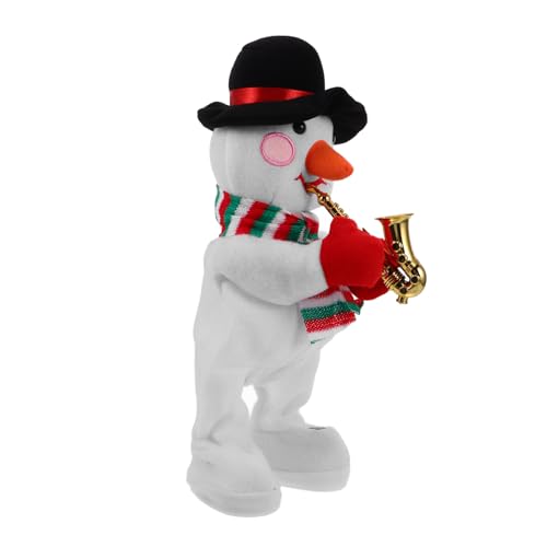 FUNNETOYU Elektrischer Weihnachts Schneemann Plüschpuppe mit Musik Tanzfunktion Weihnachtsdeko Weihnachtskuscheltier Festliche von FUNNETOYU